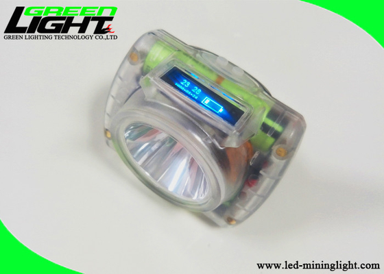 15000lux LED compatto Miners Cap Lamp IP67 impermeabile in ABS trasparente con display OLED