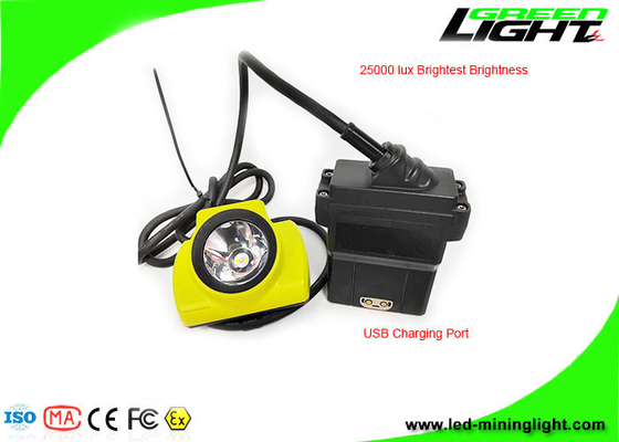 13600 MAh LED Miner Cap Lampada IP68 Impermeabile 25000 Lux Minatori di carbone Lampada frontale