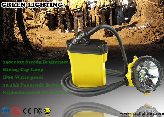 Stile legato con corde 25000 Lux Strong Brightness di Hard Hat Light del minatore delle miniere di carbone 10.4AH