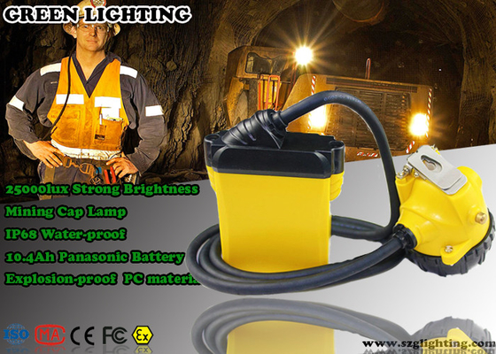 Stile legato con corde 25000 Lux Strong Brightness di Hard Hat Light del minatore delle miniere di carbone 10.4AH