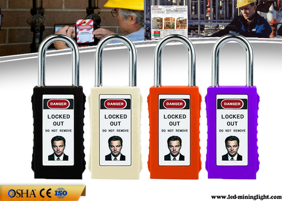 8 lucchetti lunghi di serrata di sicurezza del corpo dell'ABS di colori con l'etichetta luminosa del PVC