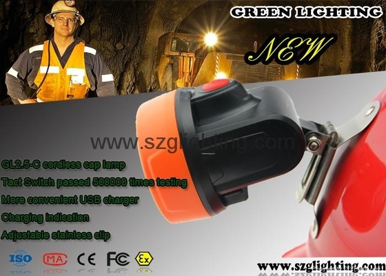 Forte batteria del faro 2.8Ah di estrazione mineraria di luminosità LED di 6000lux LED della luce arancio di estrazione mineraria