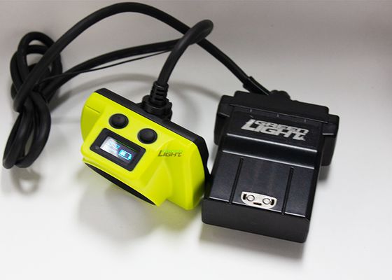 4.07W 14Ah Lampada da miniera a LED con cavo IP68 Impermeabile 25000lux Resistente agli urti Lampada da miniera con schermo OLED per miniere di carbone, oro e roccia