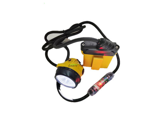25000lux Led Miner Safety Cap Lamp 10,4Ah Ricaricabile SAMSUNG Battery Miner Cap Lamp con lampada di avvertimento lampeggiante