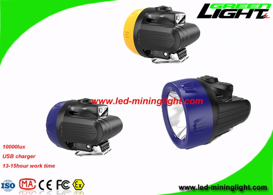 Peso leggero 10000 Lux Economic Coal Mining Headlamp con il fascio massimo minimo del caricatore di USB