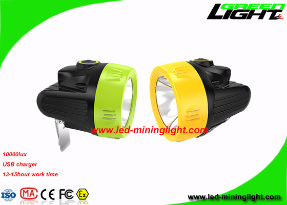 Peso leggero 10000 Lux Economic Coal Mining Headlamp con il fascio massimo minimo del caricatore di USB