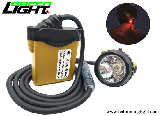 il faro dei minatori delle miniere di carbone 3W, lampada di cappuccio dei minatori di 25000lux 10.4Ah cabla la luce d'avvertimento posteriore
