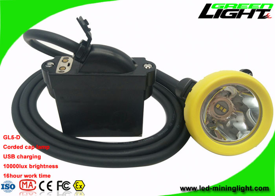 Il cappuccio di estrazione mineraria IP68 accende il supporto di carico legato con corde di 10000 Lux Brightness With Cable USB