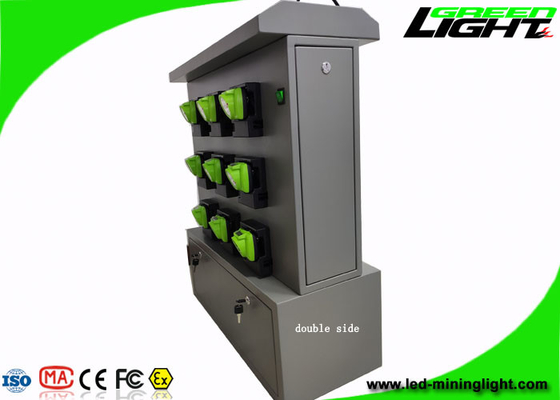 Il casco senza cordone di estrazione mineraria della lampada di cappuccio GLC-6 accende lo scaffale di carico con un doppio lato di 18 unità