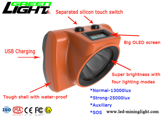 Forte CE duro eccellente della lampada 3.7v Shell Body del casco dei minatori 18000lux diplomato