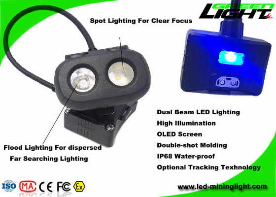 fascio doppio USB della lampada di cappuccio dei minatori dello schermo LED di 334lum OLED che fa pagare 10.4Ah