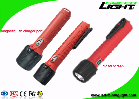 1300Lum LED Torcia Torcia USB Ricaricabile Schermo Digitale IP68 Torcia Led Anti Esplosiva per Esterno