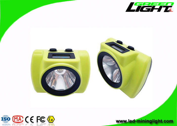la lampada di cappuccio senza cordone dei minatori 6.8Ah 18000lux IP68 impermeabilizza con il materiale ignifugo di Bayer dello schermo di OLED