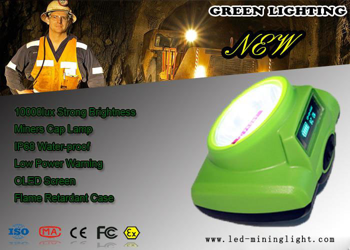 Verde 15000 Lux Cordless Mining Lights, luce della testa di estrazione mineraria dello schermo LED di Oled
