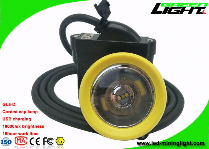 Luminosità capa gialla/verde di cappuccio della lampada del caricatore estraente legato con corde di USB dell'incastonatura 10000lux