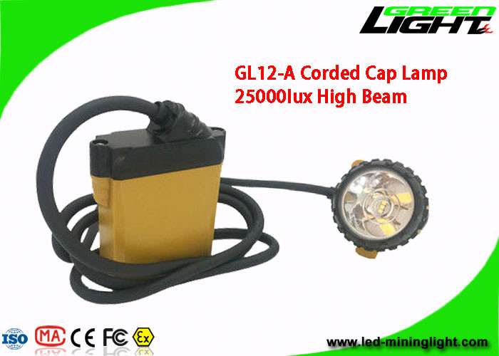 Luce abbagliante carboniera del casco 10.4AH IP68 25000lux delle luci del cappuccio con il caricatore 2A